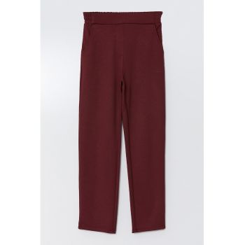 Pantaloni drepti cu talie elastica