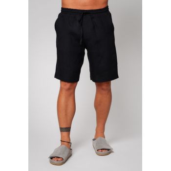 Pantaloni scurt Lino din IN 100% Black 13354