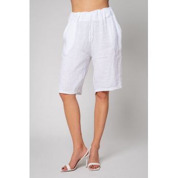 Pantaloni Scurti din 100% In White Alb optic