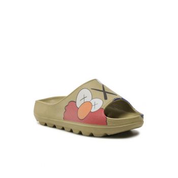 Papuci flip-flop dama -  Textil - Verde