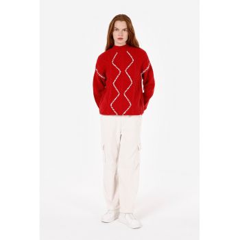 Pulover cu model torsade si maneci cazute