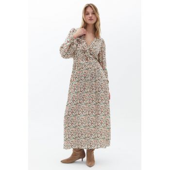 Rochie cu imprimeu si decolteu in V