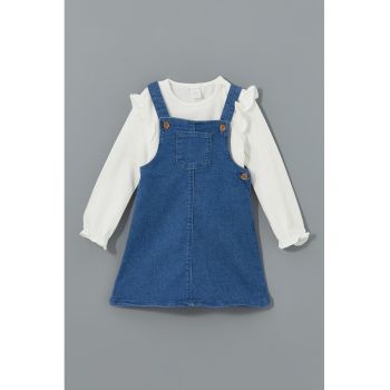 Set de bluza si rochie din denim - 2 piese
