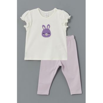 Set de tricou si colanti cu imprimeu grafic