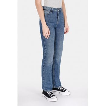 Blugi bootcut cu talie inalta