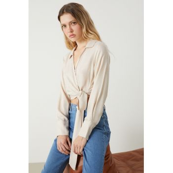 Bluza crop cu decolteu in V