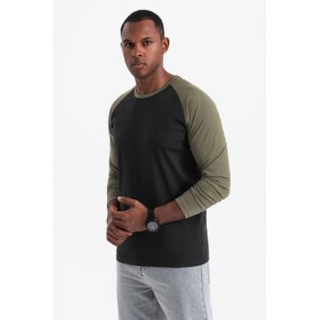 Bluza din bumbac cu maneci raglan