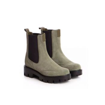 Ghete Chelsea dama  model 3574 piele velur kaki