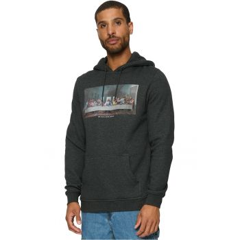 Hanorac unisex cu buzunar kangaroo si imprimeu grafic