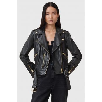 Jacheta biker de piele cu o curea Balfern