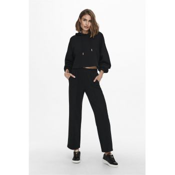 Pantaloni drepti cu talie inalta