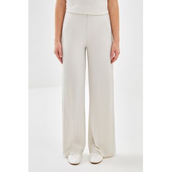 Pantaloni striati cu talie elastica