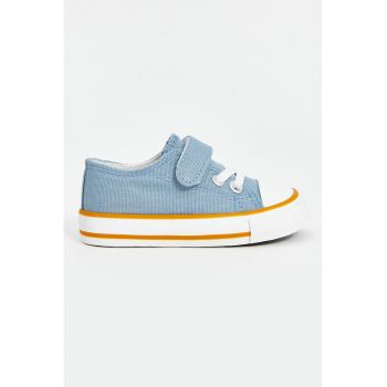 Pantofi din material textil cu inchidere velcro si platforma