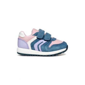 Pantofi sport cu velcro si detalii din piele intoarsa