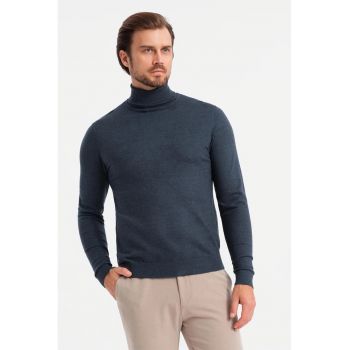 Pulover slim fit cu guler inalt