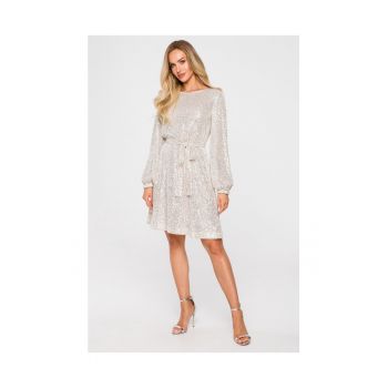Rochie mini dama - Made of Emotion - Riohn - bej