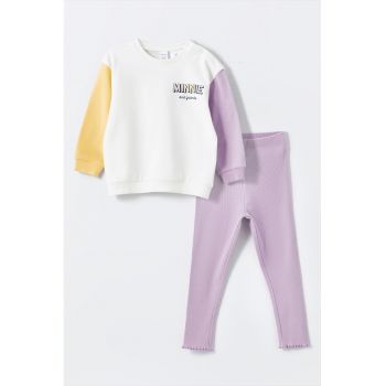 Set de bluza si pantaloni de trening din amestec de bumbac