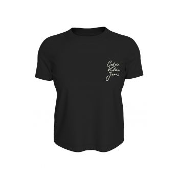 Tricou cu decolteu la baza gatului si logo