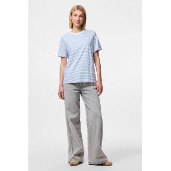 Tricou de bumbac organic cu decolteu la baza gatului
