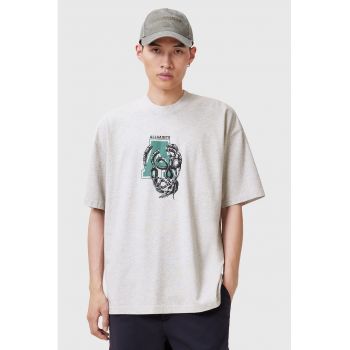 Tricou supradimensionat cu model grafic Caduceus