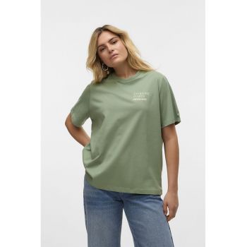 Tricou supradimensionat de bumbac organic cu imprimeu