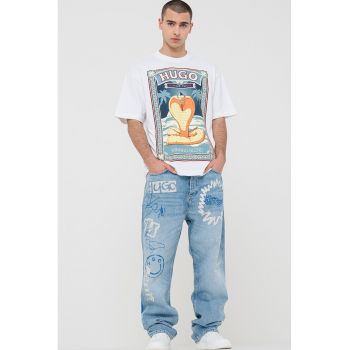Blugi relaxed-fit cu nasturi Nate