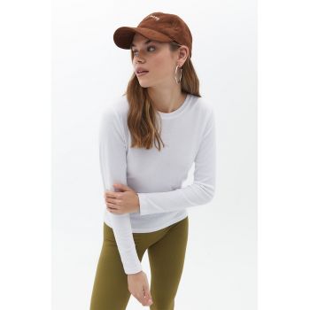 Bluza de bumbac cu decolteu rotund