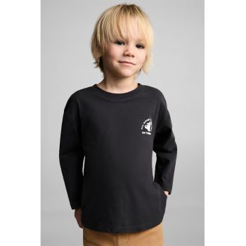Bluza de bumbac cu imprimeu text