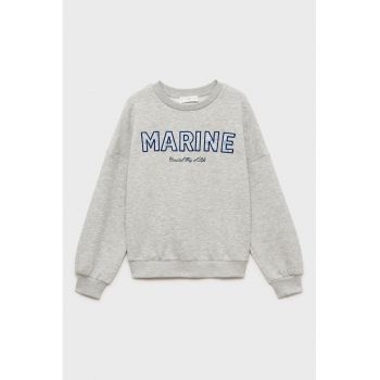 Bluza de trening cu decolteu la baza gatului si broderie text