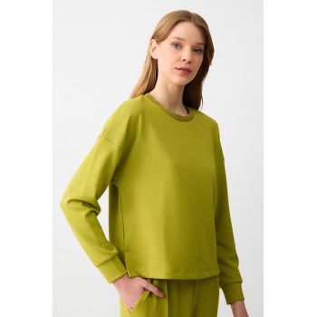Bluza de trening din amestec de modal cu maneci cazute
