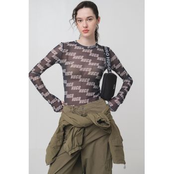 Bluza semitransparenta cu model logo