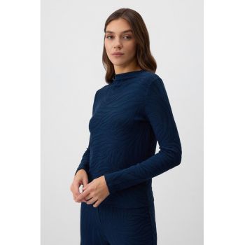 Bluza texturata cu maneci lungi