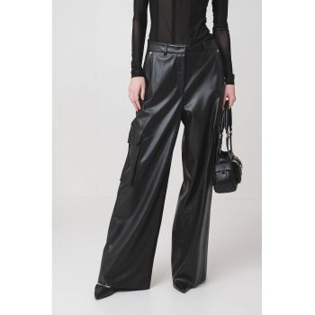 Pantaloni cargo din piele ecologica Haleva
