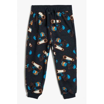 Pantaloni din bumbac cu design grafic