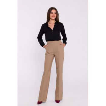 Pantaloni drepti cu talie inalta -