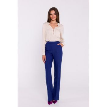 Pantaloni drepti cu talie inalta -