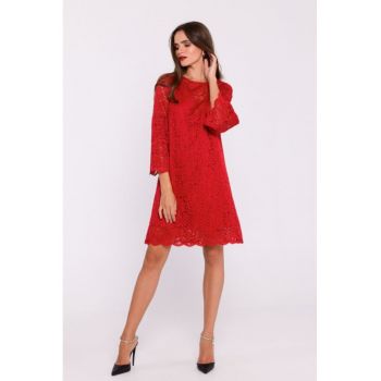 Rochie dantelata in doua straturi - tip trapez