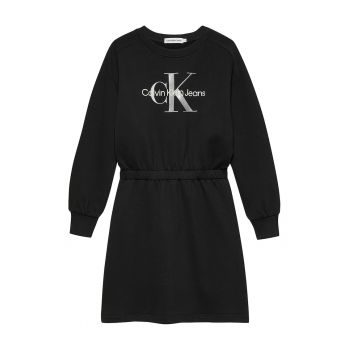 Rochie din amesec de bumbac cu logo