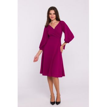 Rochie evazata cu maneci legate