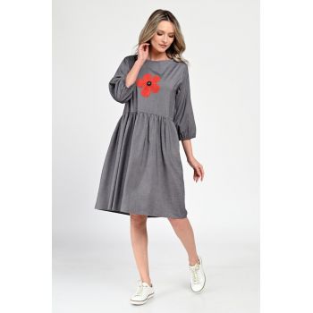 Rochie Medie Dama - Casual - Gri V307