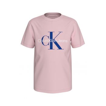 Tricou cu decolteu la baza gatului si imprimeu logo