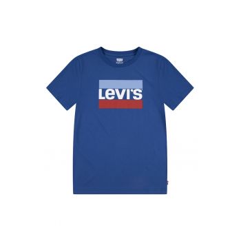 Tricou cu decolteu la baza gatului si imprimeu logo