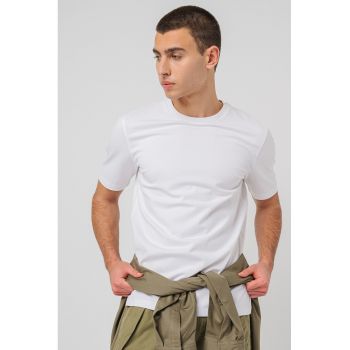 Tricou de bumbac cu decolteu la baza gatului Dimerstee