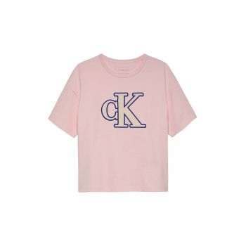 Tricou de bumbac cu logo brodat