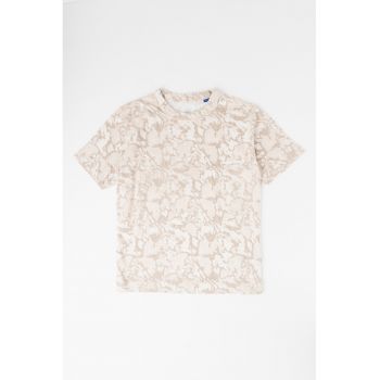 Tricou de bumbac cu model camuflaj