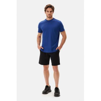 Tricou din bumbac cu decolteu la baza gatului