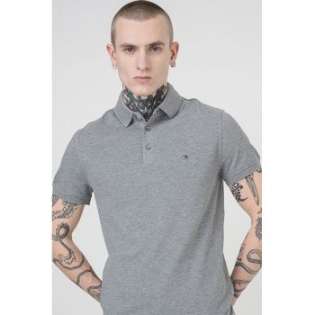 Tricou polo slim fit din amestec de bumbac organic