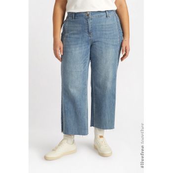 Blugi crop cu croiala ampla
