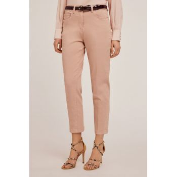 Blugi crop cu talie inalta