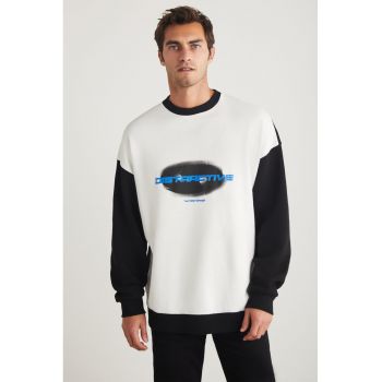 Bluza de trening din bumbac cu model text
